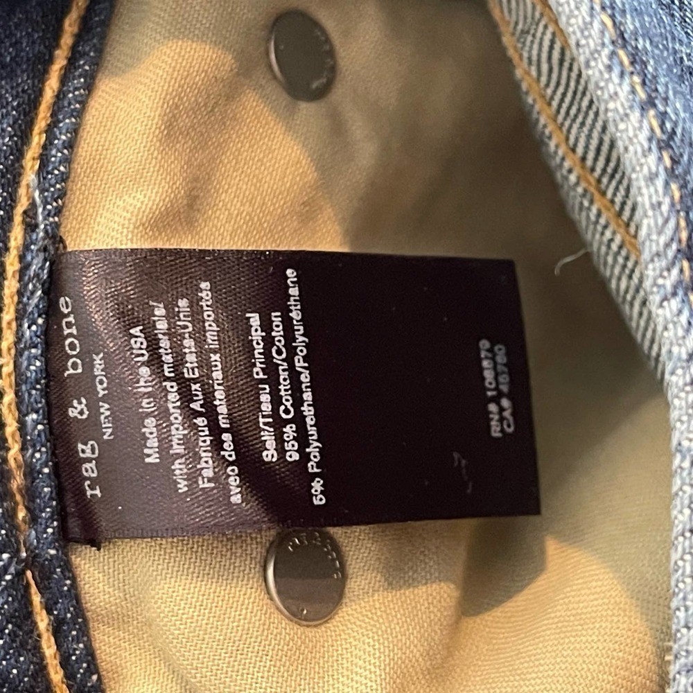 Rag & Bone High Rise Ankle Skinny Dark Stone Jeans Size 25 NWT - Picture 8 of 12